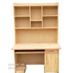 bàn học kèm giá sách gỗ tự nhiên đẹp, giao hàng lắp đặt tại nhà miễn phí