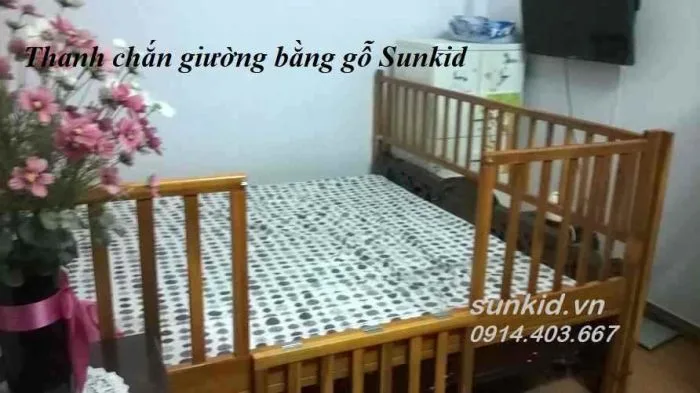thanh chắn giường băng gỗ Sunkid