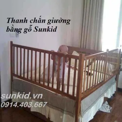 thanh chắn giường băng gỗ Sunkid