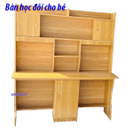 Bàn học đôi cho bé SK016 cho hai bé hoặc sinh đôi kèm giá sách